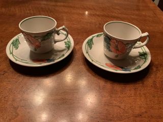 Set Of 2 Villeroy & Boch Amapola Cups And Saucers -