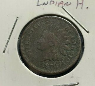 1870 Indian Head Cent Penny (vg Very Good) Corrosion Old U.  S.  Coins