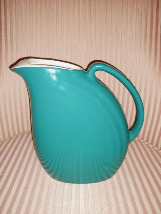 Vintage Hall Nora 8 " Refrigerator Pitcher With Ice Lip Teal Flawless