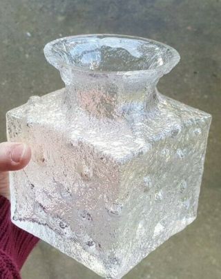 Iittala Glass Vase " Crocus " Designed By Timo Sarpaneva In 1967