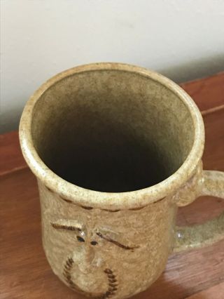 Estate Large Tan & Brown Man Face w Goatee Pottery Coffee Cup Mug – 5.  75 inches 3