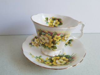 Royal Albert Yellow Flower England Tea Cup And Saucer Vintage