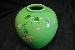 6.  5 " Hand Crafted Painted & Signed Fenton Art Glass Vase - A9c