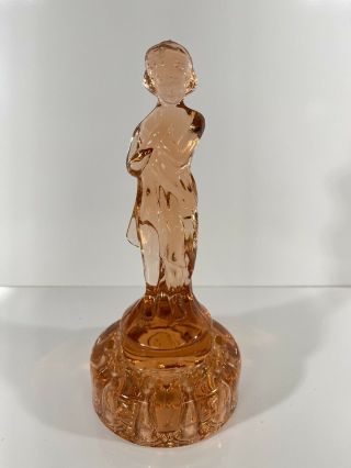 Vintage Cambridge Pink Depression Glass Draped Lady Nude Flower Frog Figurine