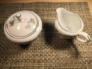 Vintage Fine China Japan Ms 6701 Sugar Bowl With Creamer Set
