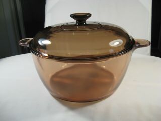 Pyrex,  Amber Visionware Cookware 4.  5 L Dutch Oven Stock Pot With Lid Usa