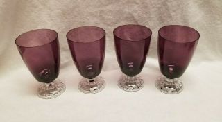 4 Fostoria American Lady Amethyst Iced Tea Goblets Glasses 2