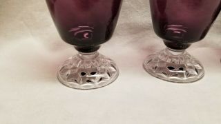 4 Fostoria American Lady Amethyst Iced Tea Goblets Glasses 3