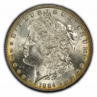 1884 - O $1 Morgan Silver Dollar - Light Rim Toning - Sku - D2489
