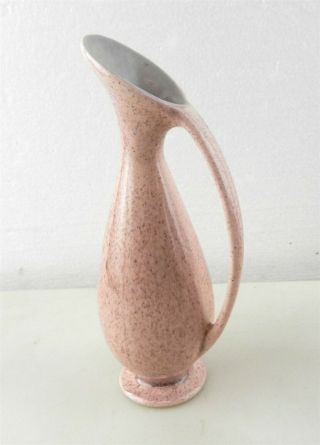 Red Wing Art Pottery M - 1510 Bud Vase Cruet Slant Top Handle Pink Speckle DC2 2