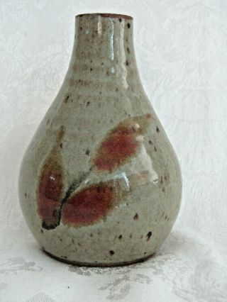 Studio Art Pottery Hand Crafted 5 - 3/8 " Heavy Bud Vase