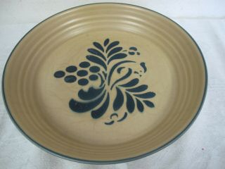 Pfaltzgraff Folk Art Pie Plate Baker Dish 9 " Tan Blue Usa