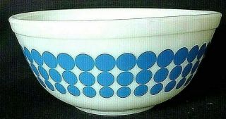 Pyrex Blue Polka Dot 403 Nesting Mixing Bowl 2.  50 Qt Pre Owned Ovenware Usa
