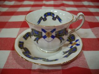Royal Adderley Bone China England Tea Cup And Saucer Nova Scotia Tartan