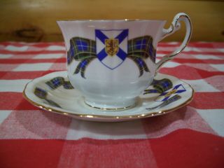 Royal Adderley Bone China England Tea Cup and Saucer Nova Scotia Tartan 2