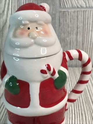 Pfaltzgraff Collectibles Hand Painted Christmas Mug Cup Candy Cane Santa Claus