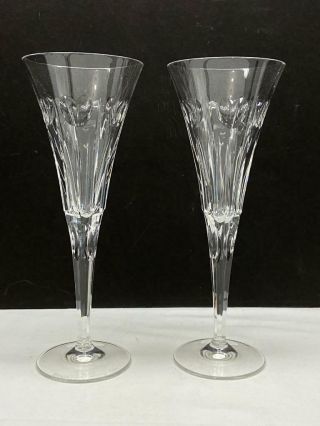 2 Waterford Millennium Love Toasting Fluted Champagne Glass Crystal Hearts
