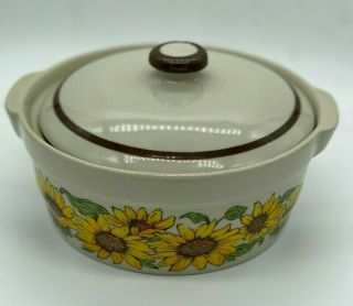 Home & Garden Party Sunflower Small Oven Proof Crocks With Lids