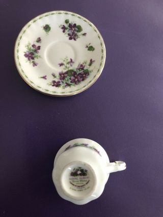 1970 Mini Royal Albert Tea Cup and Saucer Flowers of the month February Violets 2