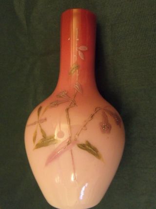 Thomas Webb Cased Vase With Jules Barbe Decoration 7 " &