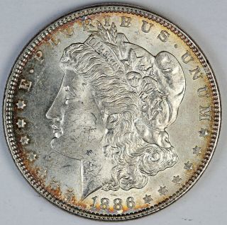 1886 United States Morgan Silver Dollar - Bu,  Brilliant Uncirculated Plus