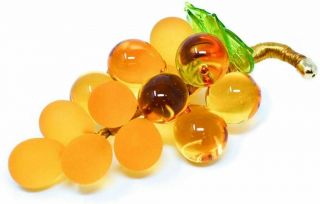 Murano Glass Grape Cluster,  Amber,  Glass Fruit,  Made In Italy