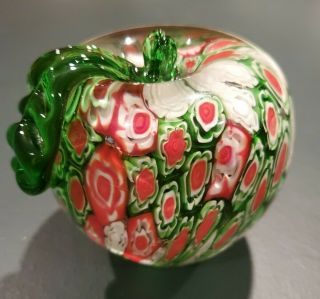 Large Vintage 4 " Apple Murano Glass Art Paperweight