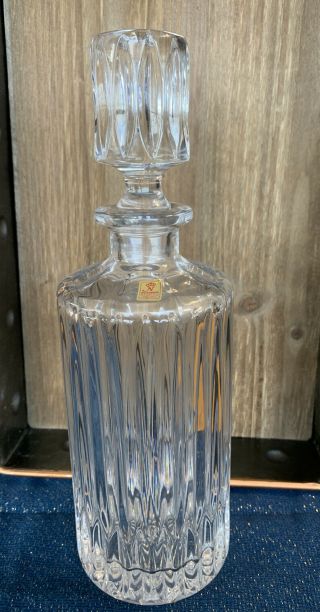 Nachtmann Bleikristall Clear Crystal Decanter Bar Ware W.  Germany W/stopper 11”