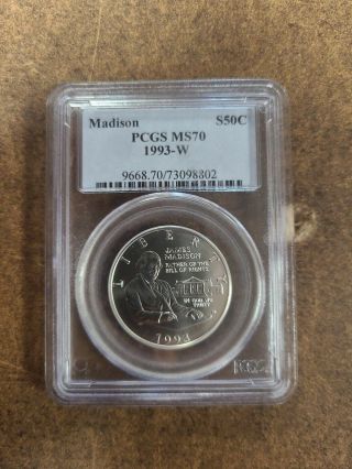 1993 - W 50c James Madison Commemorative Half Dollar Ms70