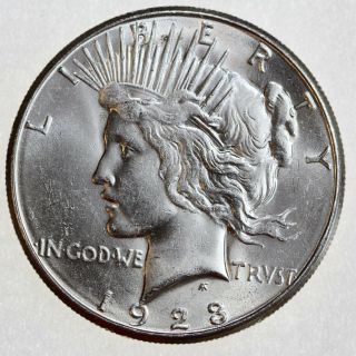 1923 - S $1 Peace Silver Dollar Gem Bu