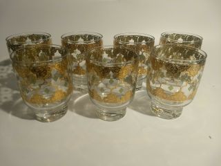 Set Of 7 Culver Double Old Fashioned Tumblers 4 1/4 " 12 Oz