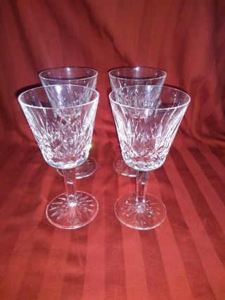 Waterford Crystal Lismore Claret Wine Goblet 5 7/8 " Set Of 4 -