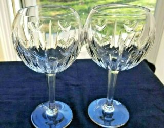 2 Waterford " Love " Balloon Crystal Wine Glasses Are