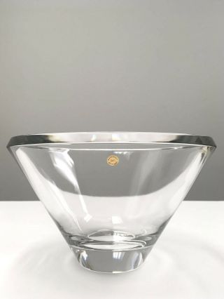 Bleikristall Large Crystal Bowl Mid Century Modern Germany Art Glass Centerpiece
