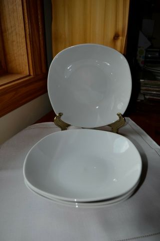 Set Of 4 Tabletops Gallery Quinto Square Coupe Soup Bowls 8.  5 " Classic White