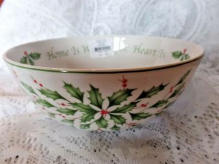 Lenox Holiday Sentiment Bowl Home Is Where The Heart Is Serving Christmas