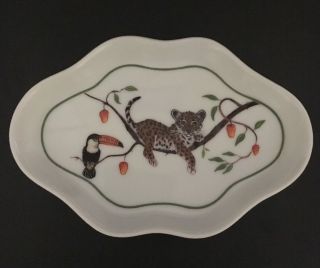 Lynn Chase 1988 Jungle Party 5 3/4 " Small Porcelain Plate - Trinket Dish -