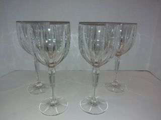 Marquis Waterford Crystal Omega Water / Wine Goblets Set Of 4 Tall