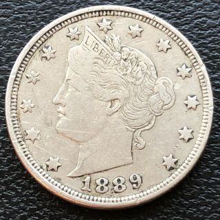 1889 Liberty Head Nickel 5c Vf - Xf 28525