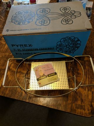 Pyrex Lace Medallion Box And Stand