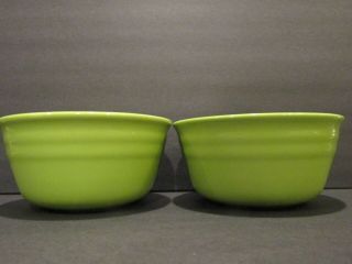 Rachael Ray Double Ridge Set Of 2 Green Apple Cereal Bowls 6 "
