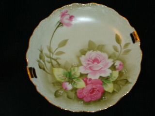 Lovely Lefton China Heritage Rose Handled Cake Plate