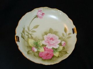Lovely Lefton China Heritage Rose Handled Cake Plate 2