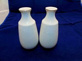 Lorelei By Noritake Salt & Pepper Shaker Set Ivory 7541 Vintage Fine China White