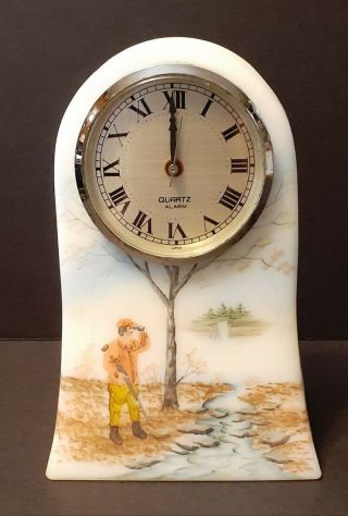 Fenton The Hunter Clock Limited Edition 693 Of 2000 - Hand Painted And Signed