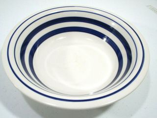 Royal Norfolk Greenbrier 7  Bowl White With Blue Stripe Salad Soup Cereal