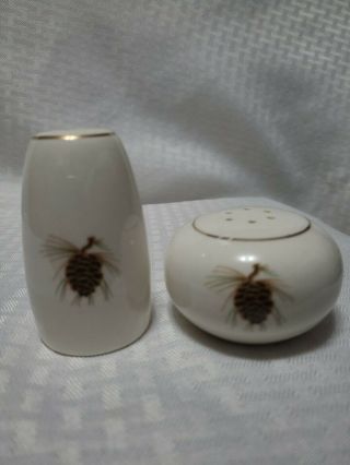 Paden City Pottery Pine Cone Pattern Mid Century Salt And Pepper