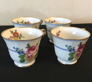 Set Of 4 Vintage B & C Limoges France Tea Cups