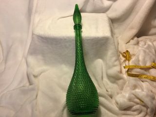 Mid Century Modern Empoli Style Green Genie Bottle 21 " Tall