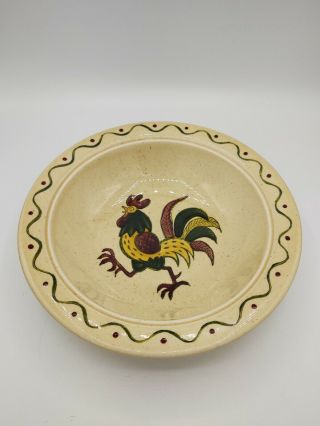 Vintage Metlox Poppytrail Provincial Rooster Pattern 10 " Serving Bowl